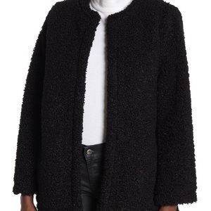 Max Studio Black Faux Shearling Structured Coat